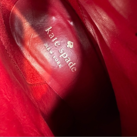 Kate Spade New York Knott Zip Ankle Boot Red Leather Western Casual Boot 8.5 - Picture 7 of 8